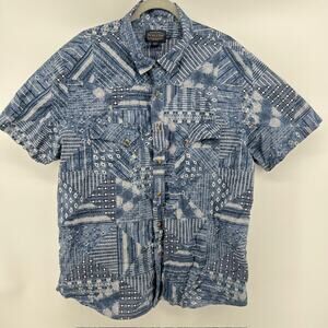 Pendleton Short Sleeve Laramie Snap Front Shirt Mens XXL Aztec Southwestern Blue